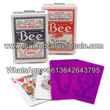 Bee marked playing cards for contact lenses